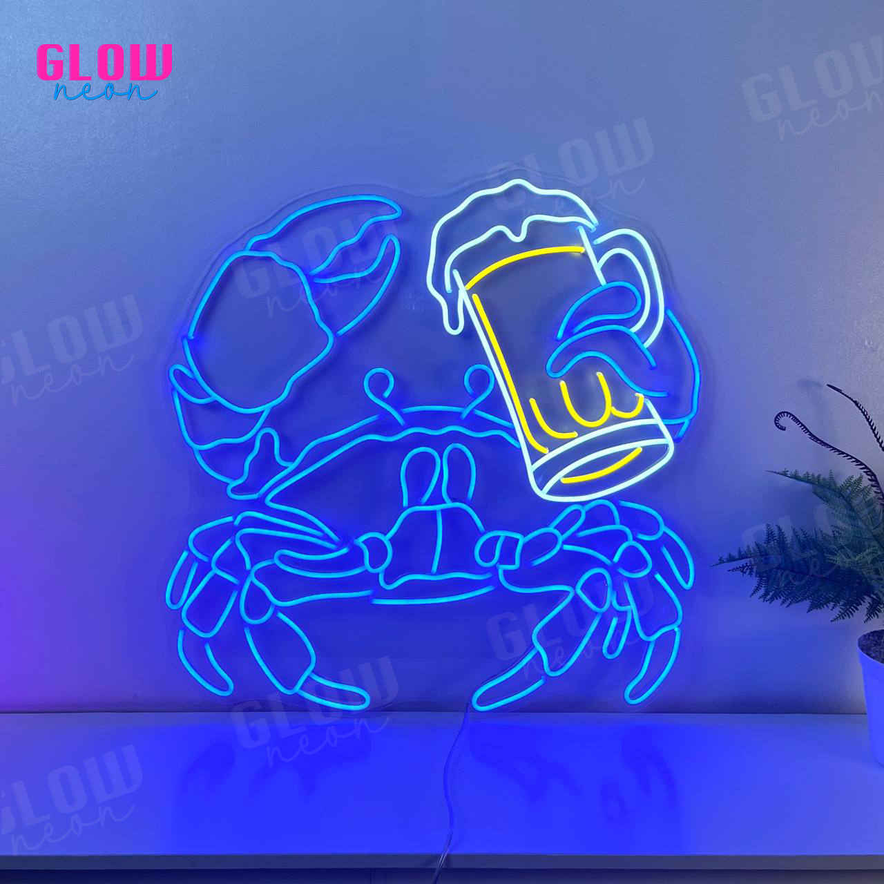 Crab Beer Led Sign, Marine Food Store Led Sign, Seafood Neon Sign Led Light, Restaurant Decor