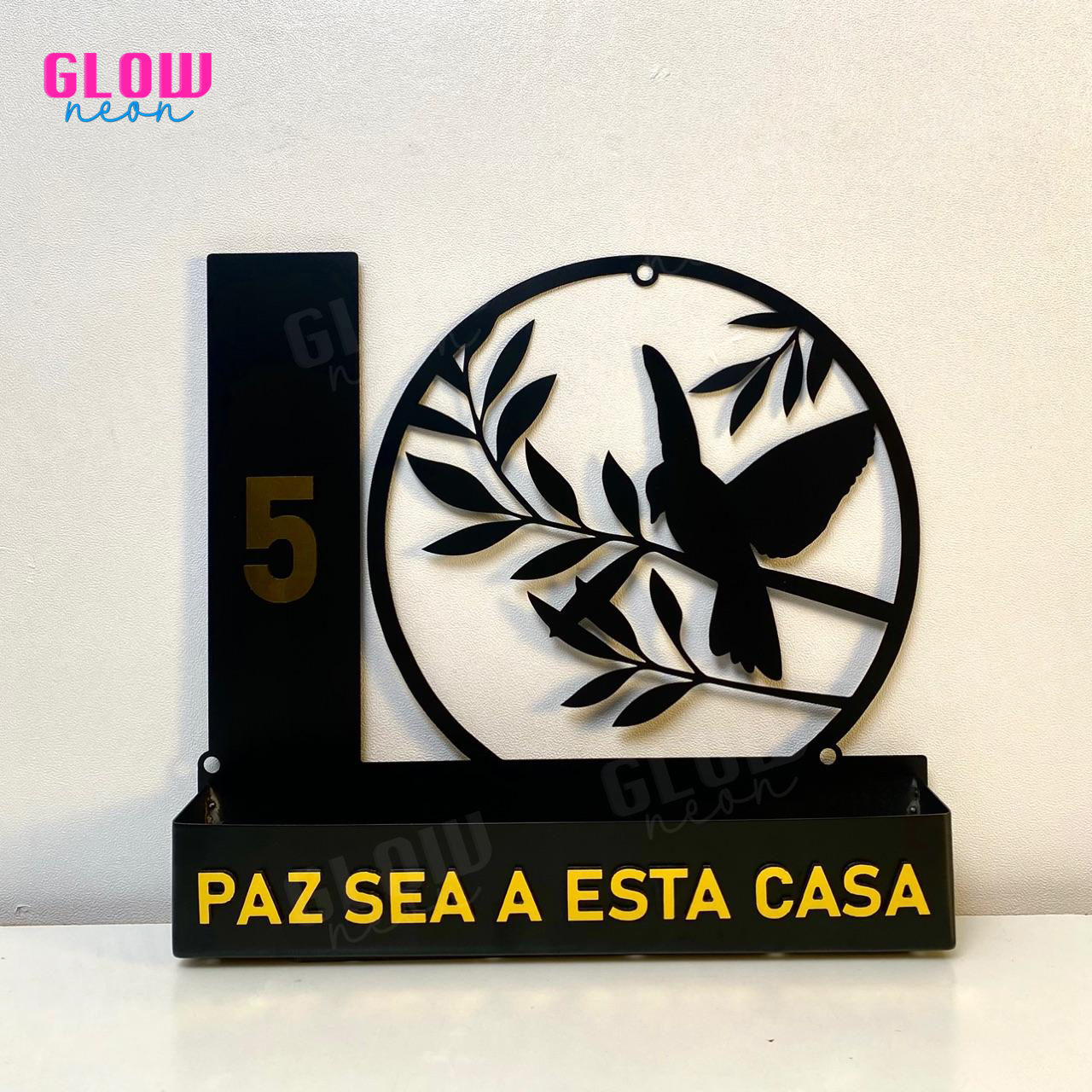 Custom Bird Succulent Planter House Number Sign