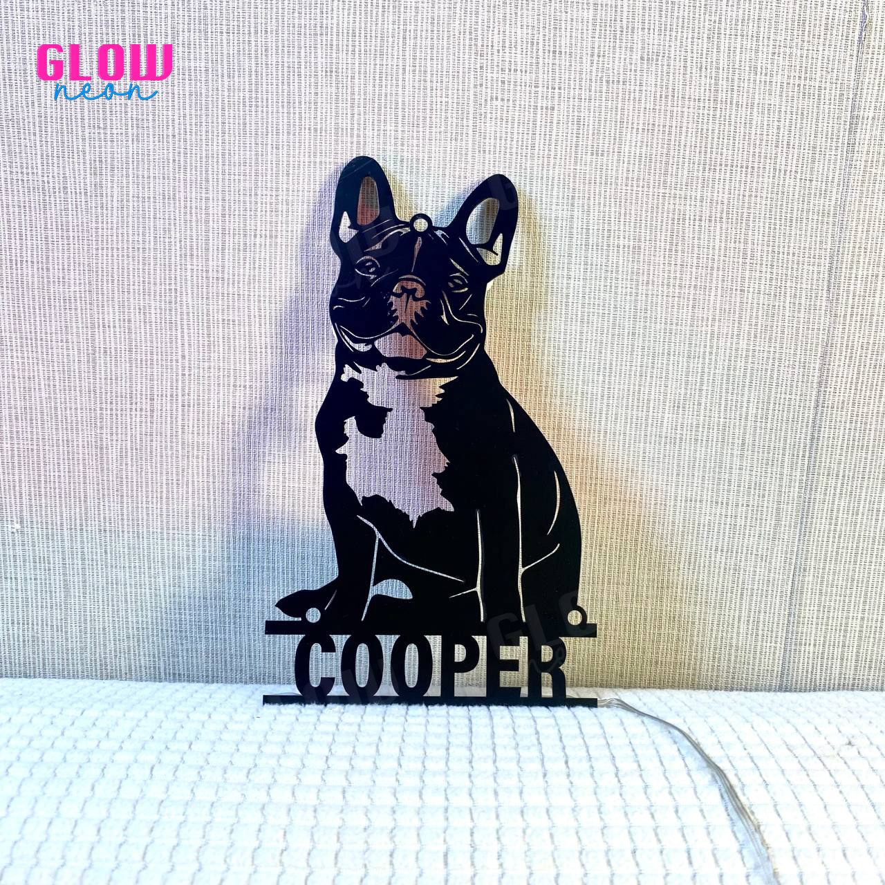 Custom French Bulldog Metal Wall Art LED Light