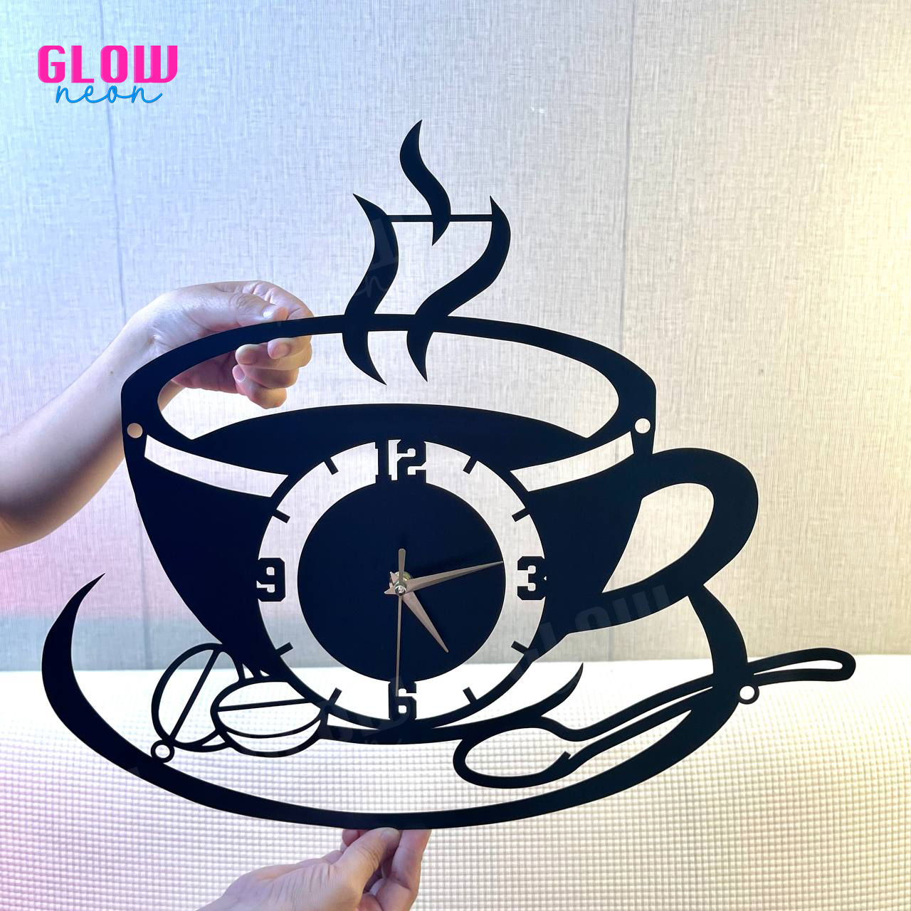 Custom Coffee Cup Wall Clock Unique